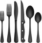 72-Piece Black Silverware Set, Umite Chef Flatware Set with Steak Knives for 12, Food-Grade Stainless Steel Cutlery Set, Includes Spoons Forks Knives, Kitchen Cutlery for Home Office Restaurant Hotel