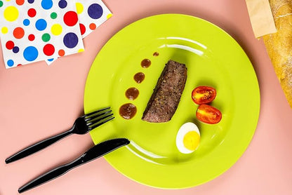 Plastic Plates Disposable 60 PCS, Heavy Duty 30 Dinner Plates 10.25" and 30 - Image 3