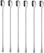 6 Pcs 12 Inch Bar Mixing Spoon Cocktail Spoon Stainless Steel Bar Long Spoon by SZLFSX