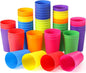 Potchen 150 Pieces Kids Plastic Cups 8.5 oz Reusable Drinking Cups Stackable by Potchen