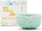 Matcha Bowl | Japanese Crystal-Glazed Ceramic Matcha Tea Bowl with Spout | Traditional Matcha Chawan | Designed in Japan |「Crystal Shell Green」