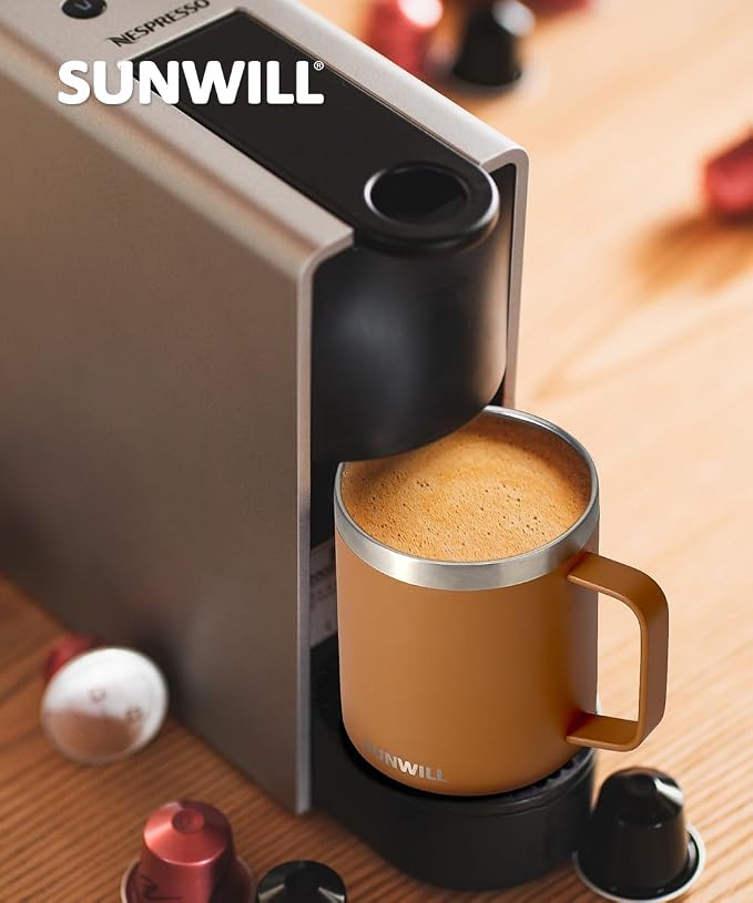 SUNWILL Insulated Coffee Mug, Stainless Steel 14 oz, Splash-Proof Lid | Keeps - Image 6