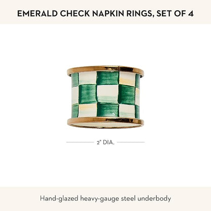 MACKENZIE-CHILDS Set of 4 Enamel Napkin Rings, Napkin-Holder Ring Set - Image 4