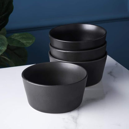 Stone Lain Stoneware Bowls Set, Matte Black, 22.5 fl oz - Image 3