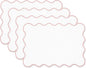 Hofdeco Premium Coastal Patio Indoor Outdoor Placemat Set of 4, 14"x19" Double-Layered, Waterproof Cloth Placemat for Kitchen or Dining Table. Blush Pink Embroidered Solid A