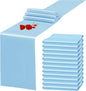 12 Pack Light Blue Satin Table Runner 12 x 108 Inch Long Premium Table Runners by YMHPRIDE