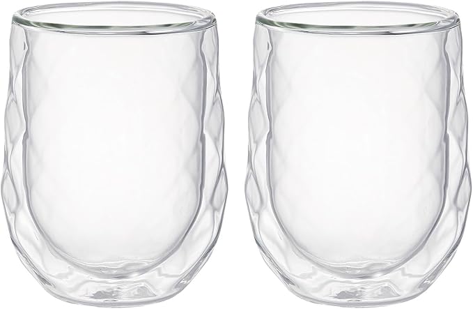2PK Double Wall Borosilicate Glass Cups, Insulated Coffee & Tea Mugs, - Image 2