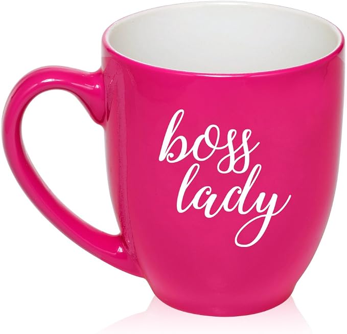 16 oz Large Bistro Mug Ceramic Coffee Tea Glass Cup Boss Lady by MIP