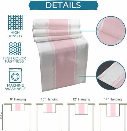 Pink Stripe Table Runners 108 inches Long, Linen Boho Table Runner Farmhouse - Image 7