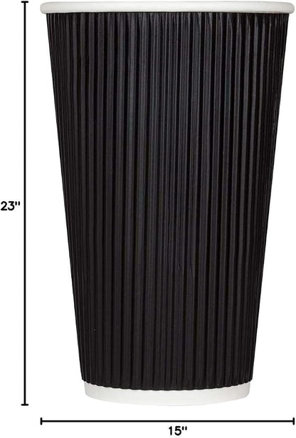 Karat 16oz Ripple Insulated Coffee Hot Cups Black Double Poly Lined Paper Hot - Image 12