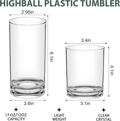 RLWY Acrylic Plastic Drinking Glasses Set of 12 - Image 3