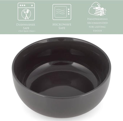 Elanze Designs Bistro Glossy Ceramic 8.5 inch Large Serving Bowls Set of 2 - Image 2