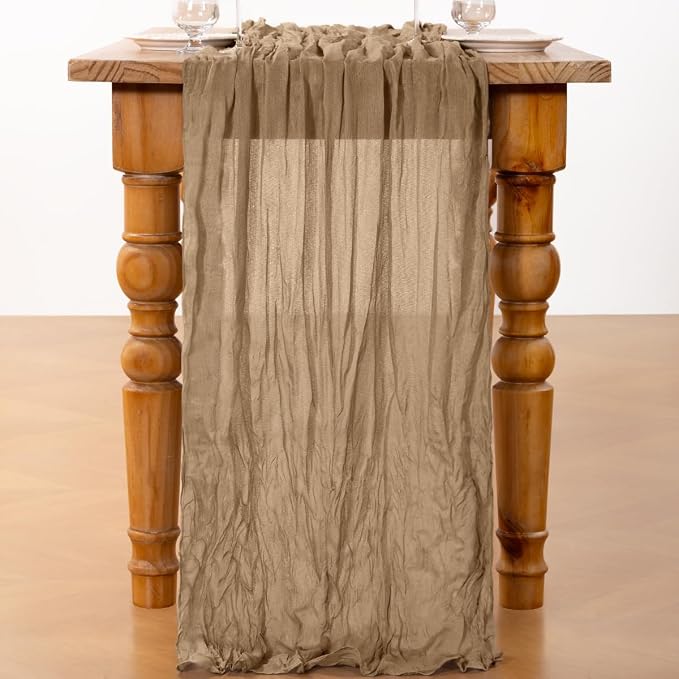DeZerlor Nude Cheesecloth Table Runners 12 Pack Fall Runners | 120Inch Gauze - Image 4