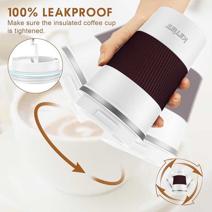 KETIEE Travel Coffee Mug 12oz: Reusable Insulated Coffee Cup - Image 5