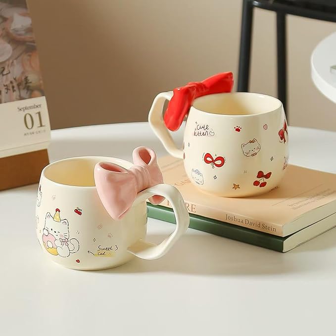 DTIUYIOP-Cute WhiteCat Ceramic Coffee Mug - Image 5