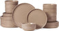 Famiware Milkyway 24-Piece Stoneware Dinnerware Set, Cinnamon Brown | Plates by Famiware