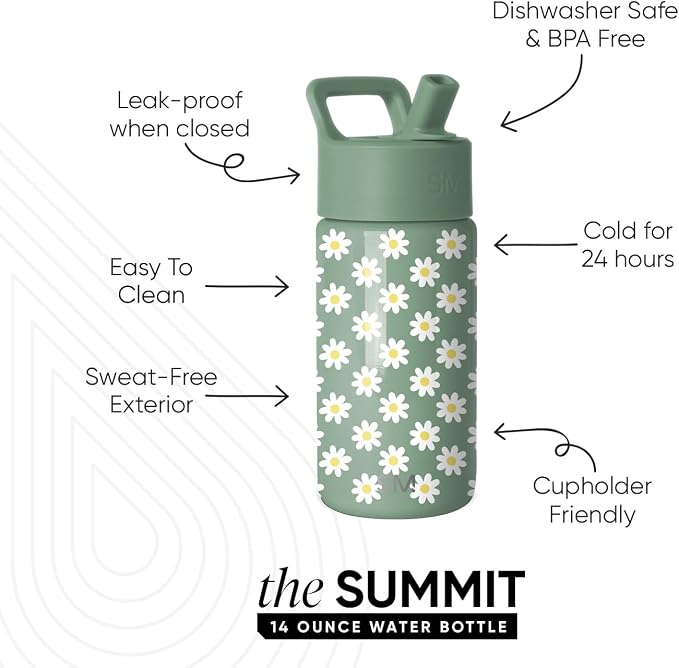 Simple Modern Kids Water Bottle & Toddler Cup | 14oz | Floral | Insulated - Image 2