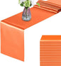 15 Pack Orange Table Runners, 12x108 Inches | Satin, Silk and Smooth Fabric by HMQIANG