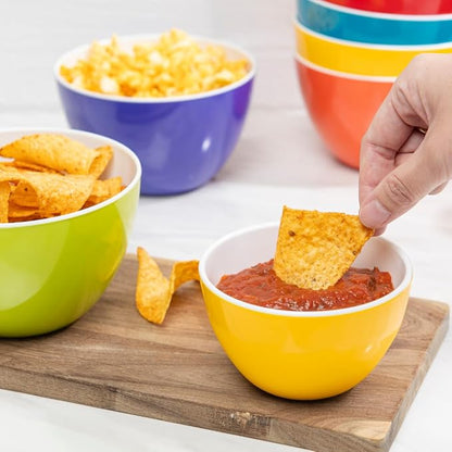 Set of 6 Large Bowls, 5.5-Inch 30.4 OZ ColorPop Melamine Bowls, Unbreakable - Image 7