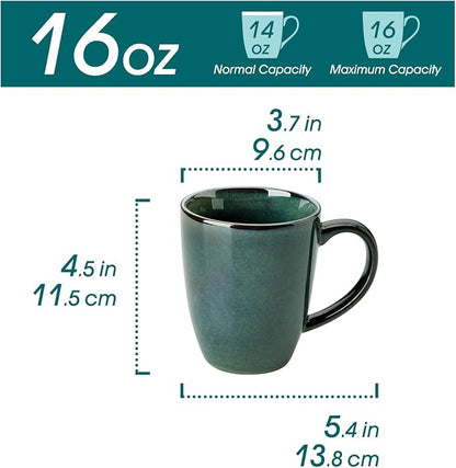 vancasso STARRY Ceramic Coffee Mug Set of 6, 16 Oz Tea Cups - Image 2