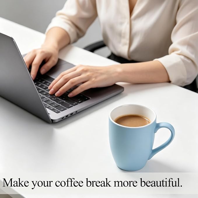 Coffee Mugs Set of 6, 12oz Ceramic Coffee Mugs - Image 6
