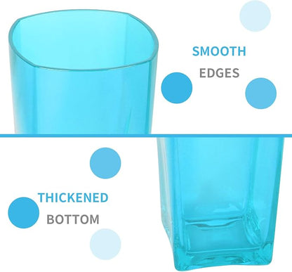 Top-spring 20 Oz Reusable Plastic Water Tumbler 6pcs Blue BPA Free | Thickened - Image 3