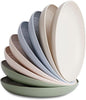 8-Pack Reusable Wheat Straw Plates Set by NookTheory