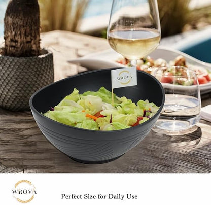 Big Wheat Straw Bowls, Large Salad Bowls Set of 2, Dishwasher and Microware - Image 5