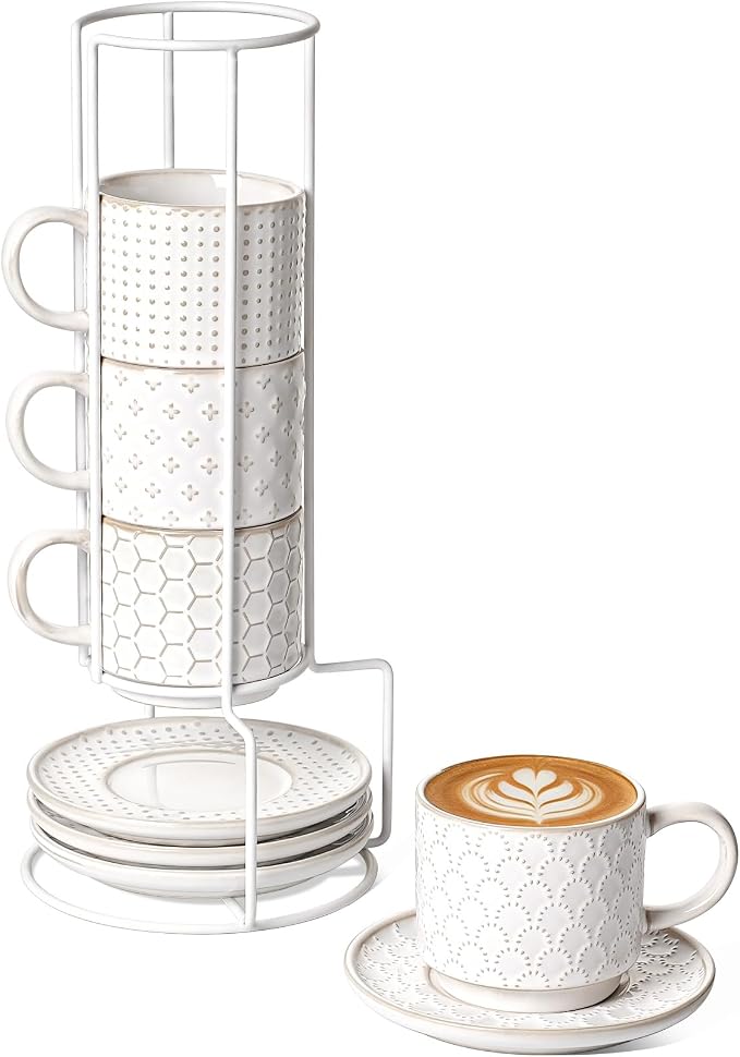 LE TAUCI 8 oz Stackable Latte Cups by LETAUCI