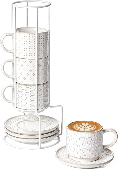LE TAUCI 8 oz Stackable Latte Cups by LETAUCI
