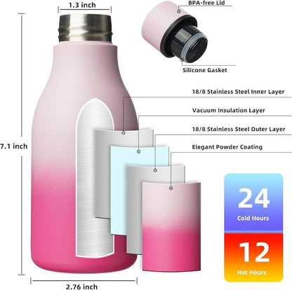 BJPKPK 12oz Insulated Water Bottle, Stainless Steel Bottle - Image 3