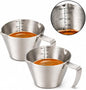 2Pc Espresso Measuring Cups, Double Spouts Stainless Steel, Sliver | Espresso by Hofoby