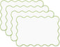 Hofdeco Premium Coastal Patio Indoor Outdoor Placemat Set of 4, 14"x19" Double-Layered, Waterproof Cloth Placemat for Kitchen or Dining Table. Green Embroidered Solid A