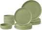 Amazon Basics Glazed Stoneware Dinnerware, 12-Piece Set, 4 Full Place Settings by AmazonBasics