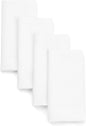 D'Moksha Homes White Linen Napkins 18 x 18 Inch - 100% Pure Linen Cloth Washable Dinner Napkins Set of 4 for Valentines, Spring, Easter