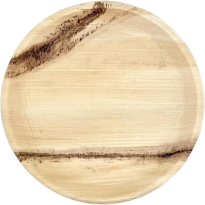 NEATtable Palm Leaf Plates | Disposable & Compostable | Eco Friendly & 100% Natural | Great for Outdoor Events, Weddings, Parties, Barbecues | 8-inch Round Plate, Pack of 25