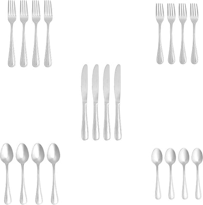 Amazon Basics Silverware Set, Stainless Steel Flatware, Dishwasher Safe - Image 5