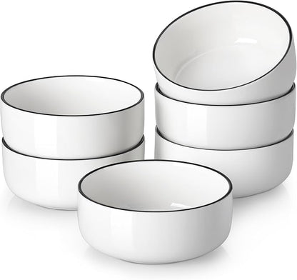 MALACASA 24 OZ Ceramic Bowls Set of 6, Soup Cereal Bowls, Dishwasher Safe by MALACASA