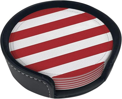 6 Pcs Christmas Valentine's Day Decoration Red and White Stripes Leather - Image 2