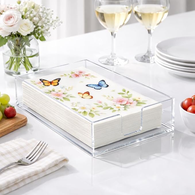 Acrylic Guest Towel Napkin Holder, Disposable Towel Holder - Image 2