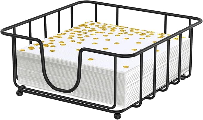 Metal Cocktail Napkin Holder for Bar, Flat Napkin Holder Caddy for Cocktail by GMFINE