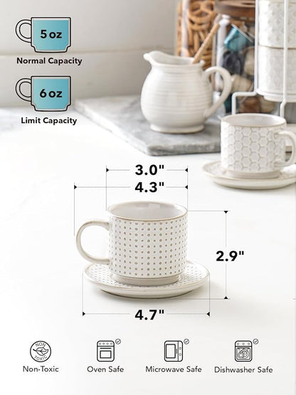 LE TAUCI 6 oz Stackable Cappuccino Cups - Image 3