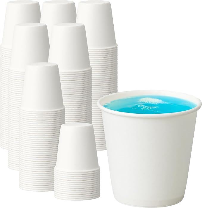 3 oz Disposable Paper Cups, Mouthwash Cups, Small Coffee Cups by PACKINNO