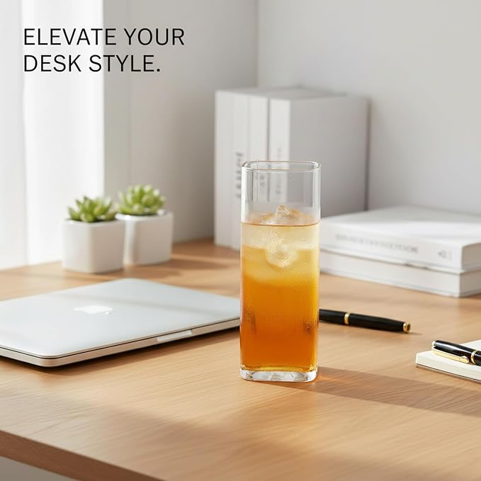 Drinking Cup Square Borosilicate Glass Tumbler Handleless Design - Image 3