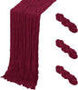 3 Pack Burgundy Cheesecloth Table Runner, 17 x 108 Inch, Gauze Cheese Cloth by Yorcari