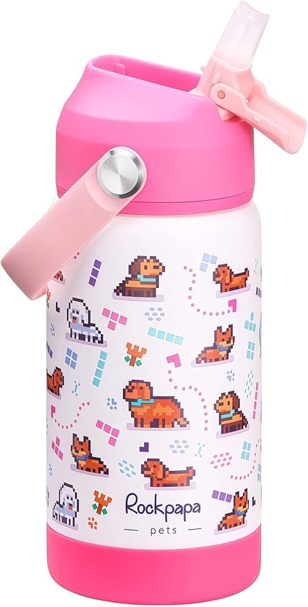 rockpapa 14 oz Kids Insulated Water Bottle，Stainless Steel Toddler Cups by rockpapa