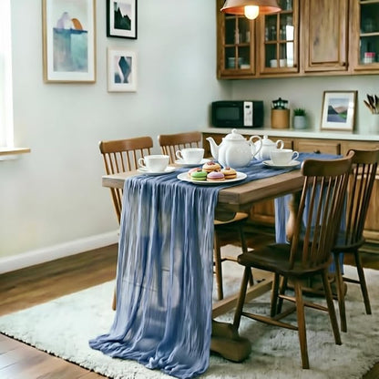 Dusty Blue Cheesecloth Table Runner 120 Inches 10 Pack Gauze Table Runner | - Image 3