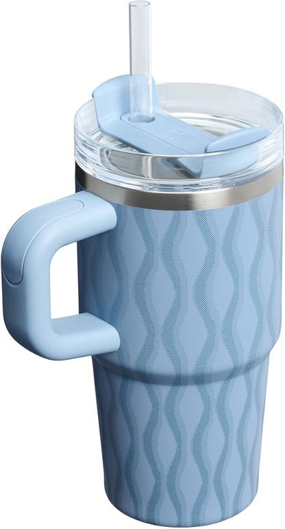 STANLEY Quencher H2.0 Flow State Tumbler, 20 oz, Slate Blue Drift | Handle and - Image 3