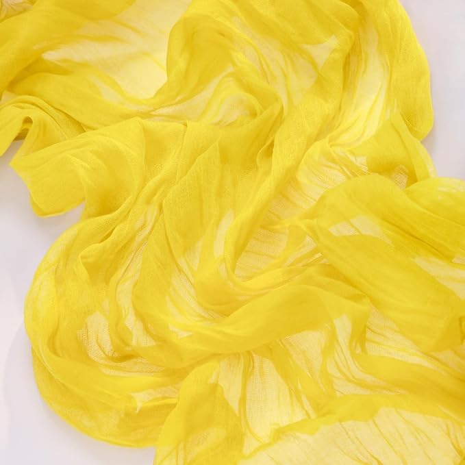 Yellow Guaze Cheesecloth Table Runner Rustic Table Decor 10ft | Lightweight - Image 4