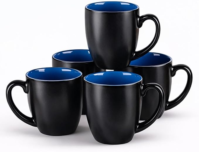 GBhome 16 oz Coffee Mugs Set of 6, Ceramic Coffee Cups- Blue by GBhome